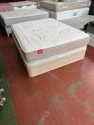 150x190 CANAPE MADERA ROBLE TAPA3D GRANBOX COLCHO