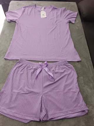 Pijama corto verano morado