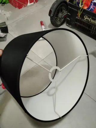 Pantalla de lámpara tela y plástico