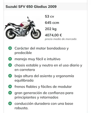 Suzuki SFV 650 Naked Roja y Blanca