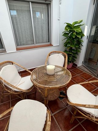 Conjunto Terraza Bambú 4 Sillas y Mesa