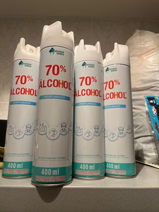 4 x Spray Hidroalcohólico Bosque Verde 70% son 9