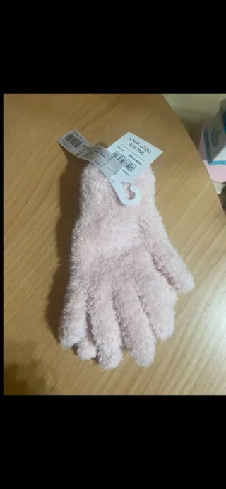 Guanti rosa morbidi taglia unica