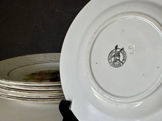 🇫🇷 6 Platos Postre Porcelana Ave