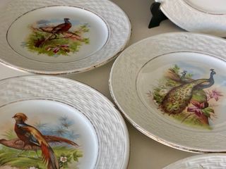 🇫🇷 6 Platos Postre Porcelana Ave