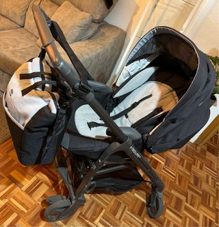 Carrito Bebé Triolove Gris-Negro