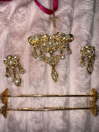 Aderezo Fallera Niña Oro y Perlas