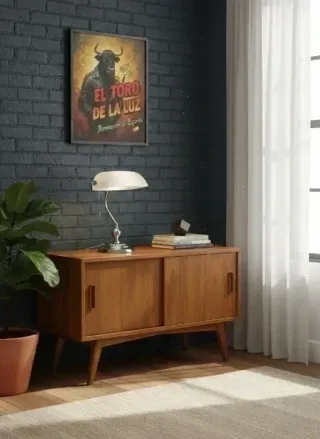 Lámpara de banquero plateada y blanca