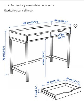 Escritorio IKEA ALEX Madera y Metal