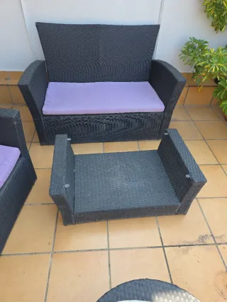 Conjunto Muebles Jardín Ratán Negro