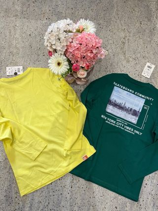 Maglietta bimbo Original Marines gialla e verde