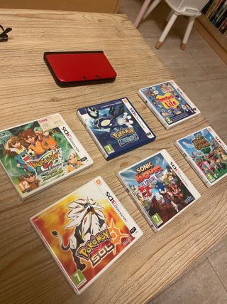 Nintendo 3DS XL Roja, Pokemón Zafiro Alfa y más.