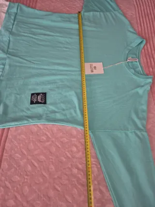 Camiseta señora verde y blanca