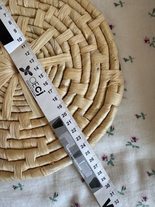 Salvamanteles redondos de mimbre estilo boho