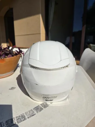 Casco moto UNIK con gafas de sol blanco