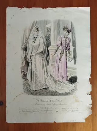 Láminas antiguas de moda El Salón de la Moda.