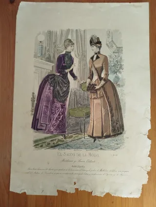 Láminas antiguas de moda El Salón de la Moda.