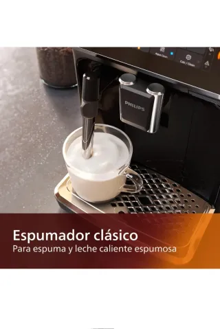 Cafetera Superautomática Philips Negra y plata.
