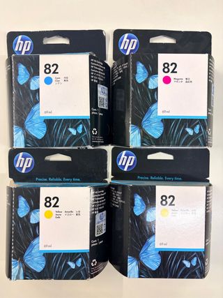 4 Cartuchos Tinta HP 82 Cyan Magenta Yellow