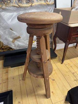 Pareja Taburetes Madera Rústicos
