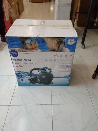 Gre MG400 - Filtro de Piscina para Todo Tipo de Piscinas elevadas, monoblock, 6 m3/h, con prefiltro, Cuba 400 mm