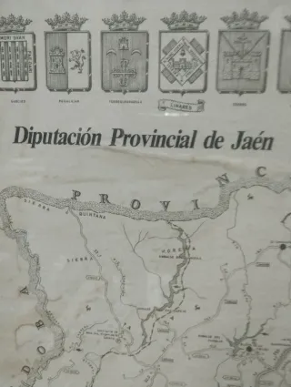 Cuadro Mapa Histórico Diputación de Jaén antiguo.