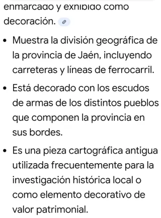 Cuadro Mapa Histórico Diputación de Jaén antiguo.
