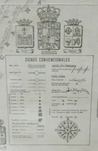 Cuadro Mapa Histórico Diputación de Jaén antiguo.