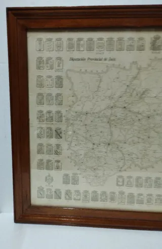 Cuadro Mapa Histórico Diputación de Jaén antiguo.