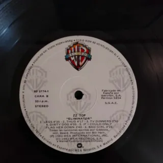 LP 1986 ZZ Top Eliminator Vinilo hard rock