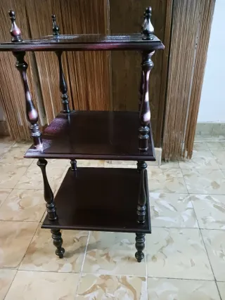 Mesita auxiliar madera 3 alturas