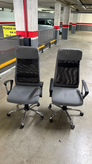 2 Sillas de Oficina Giratorias Altura Regulable