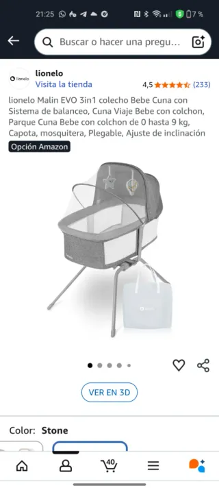 Moisés Cuna Colecho Lionelo Malin EVO 3en1