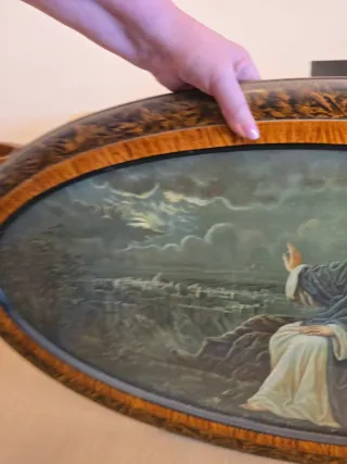 Antico Quadro Sopra Testata Letto Gesù