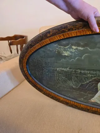 Antico Quadro Sopra Testata Letto Gesù