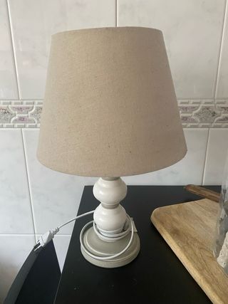 Juego 2 Lámparas Mesita Beige y Blanca