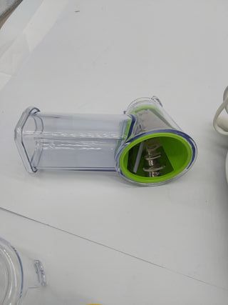 Moulinex Fresh Express DJ7535 - Rallador eléctrico con 3 Funciones en 1, 200 W, cortar en rodajas o cortar en tiras y rallar, 3