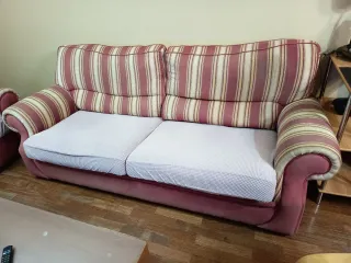 Sofás de 3 y 2 plazas de plumas