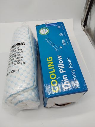 Iwacool Almohada de espuma viscoelástica ultra fina para dormir de estómago y espalda, almohadas planas de perfil bajo con funda