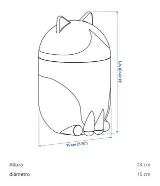 Contenedor Almacenaje Gato Negro Blanco