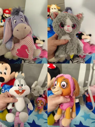 Lote Peluches Mickey, Minnie, Mario, Caillou