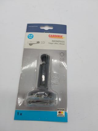 GARDINIA Soporte con placa de montaje de metal para barras de cortina de Ø 16 mm, de 1 vía, Abierto, Serie Memphis, Metal, Negro