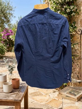 Camicia Zara collo coreano blu