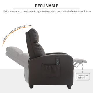 Sillón de Masaje Reclinable Marrón para arreglar