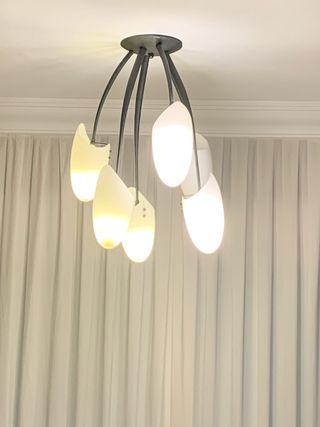 Lámpara de techo salón cristal metal