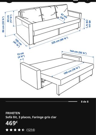 Sofá Cama 3 Plazas, ikea friheten