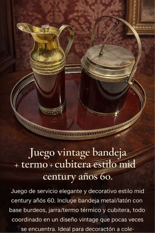 Juego bandeja termo cubitera vintage años 60