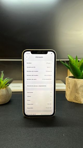 iPhone 12 128GB Blanco • Batería 100% • Buen estad