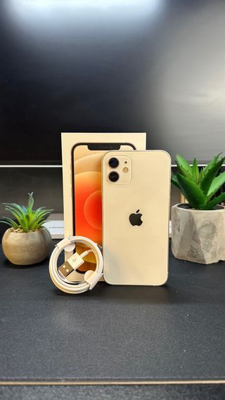 iPhone 12 128GB Blanco • Batería 100% • Buen estad
