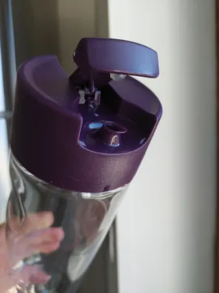Oliera in vetro e plastica viola